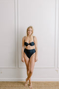 Black High Waisted Two Piece Set